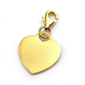 3/4" Gold Stainless Engraved Heart Charm